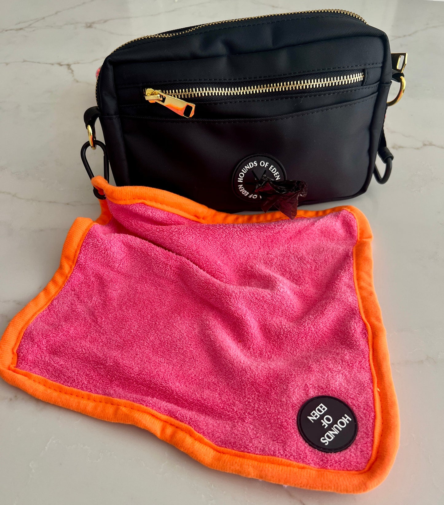 Mini Dog Towel + Clip, Pink & Lilac