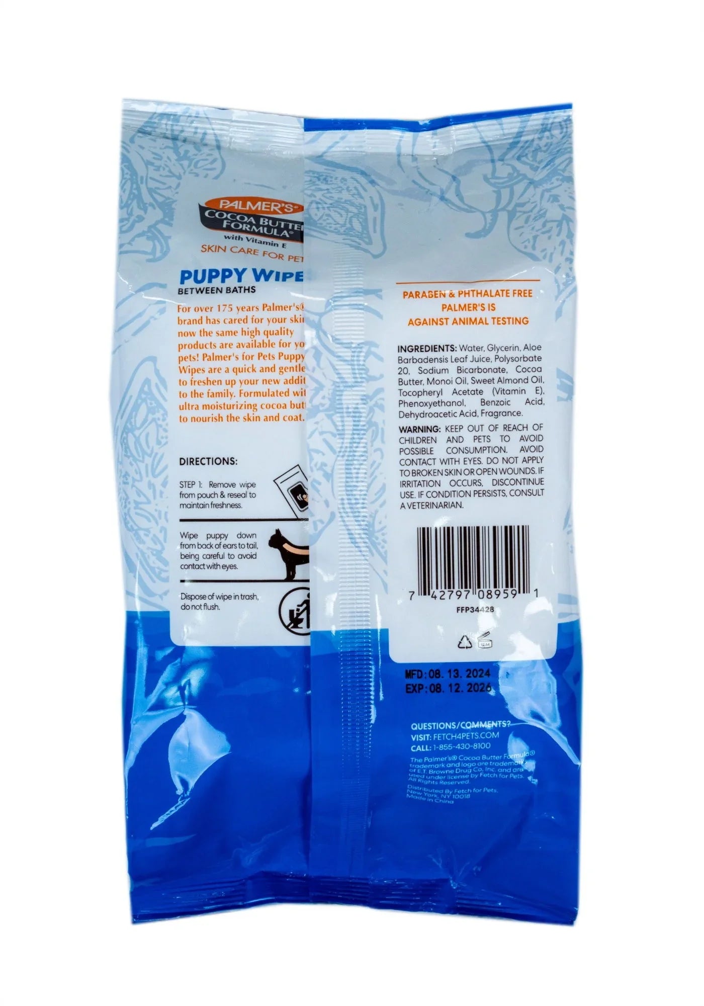 Palmer's For Pets Puppy Wipes With Cocoa Butter 100ct