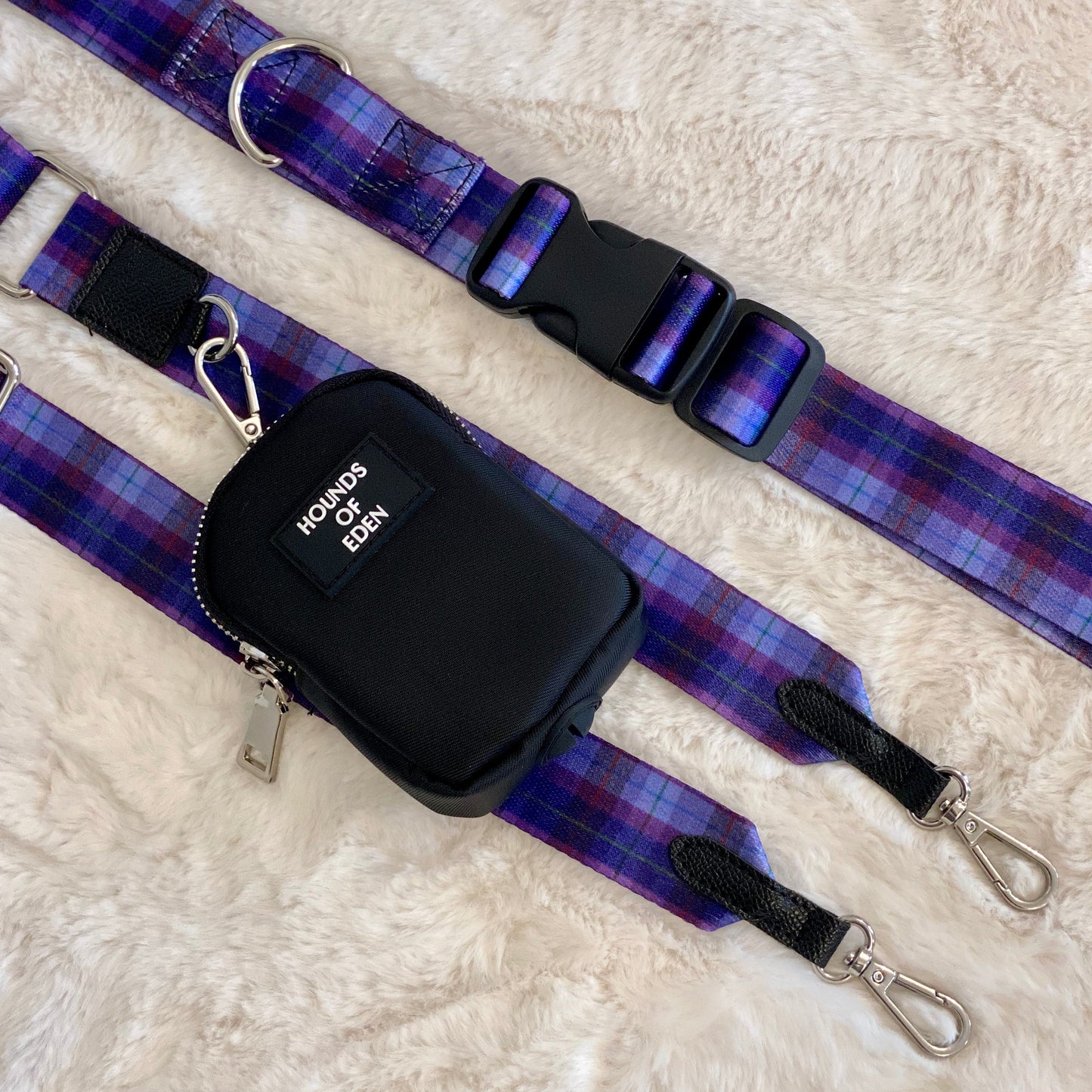 Dog Walking Bag - Black - Silver Hardware *BAG ONLY*